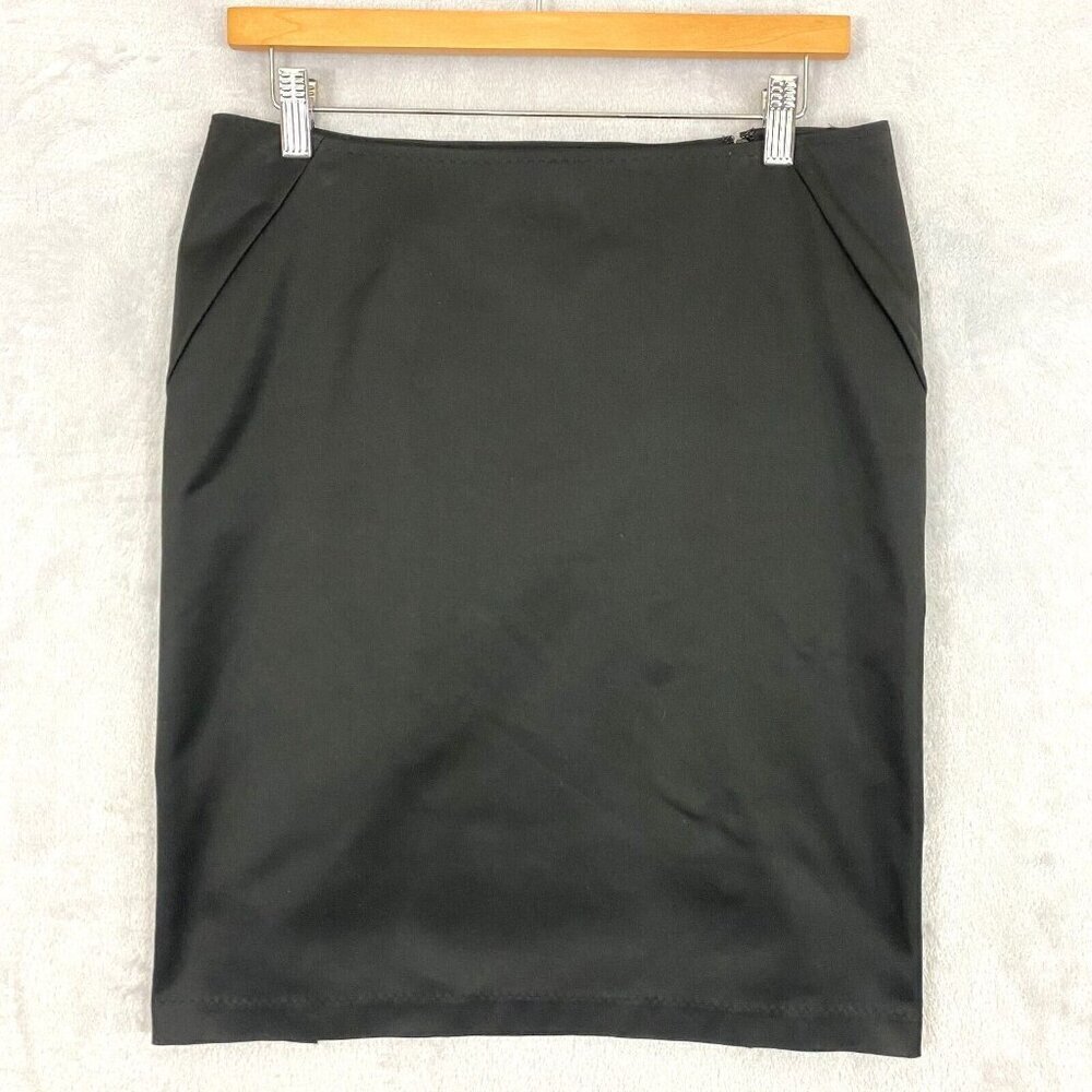 Leon Max Limited Edition Black Pencil Skirt Womens 6 Double Vented Slits Capsule